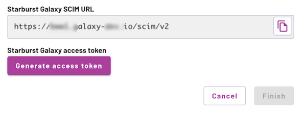SCIM generate access token